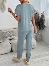 Devine V-Neck Short Sleeve Top and Pants Set OutfitFlow